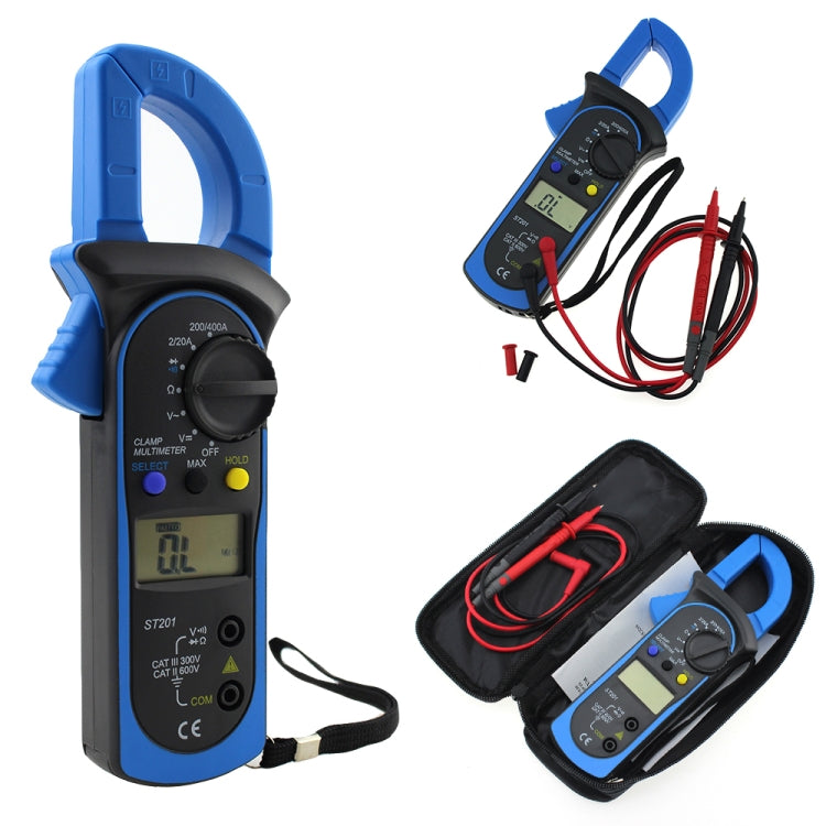 ANENG ST201 AC And DC Digital Clamp Multimeter Voltage And Current Measuring Instrument Tester( Blue) - Digital Multimeter by ANENG | Online Shopping South Africa | PMC Jewellery | Buy Now Pay Later Mobicred