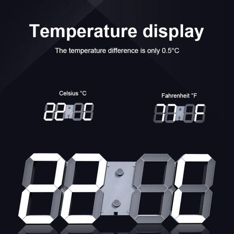 LED Digital Clock Living Room Wall Clock Creative WIFI Clock US Plug, Style:4 Bit WIFI, Color:Hollow White - Wall Clock by PMc TechLife | Online Shopping South Africa | PMc TechLife | Buy Now Pay Later Mobicred
