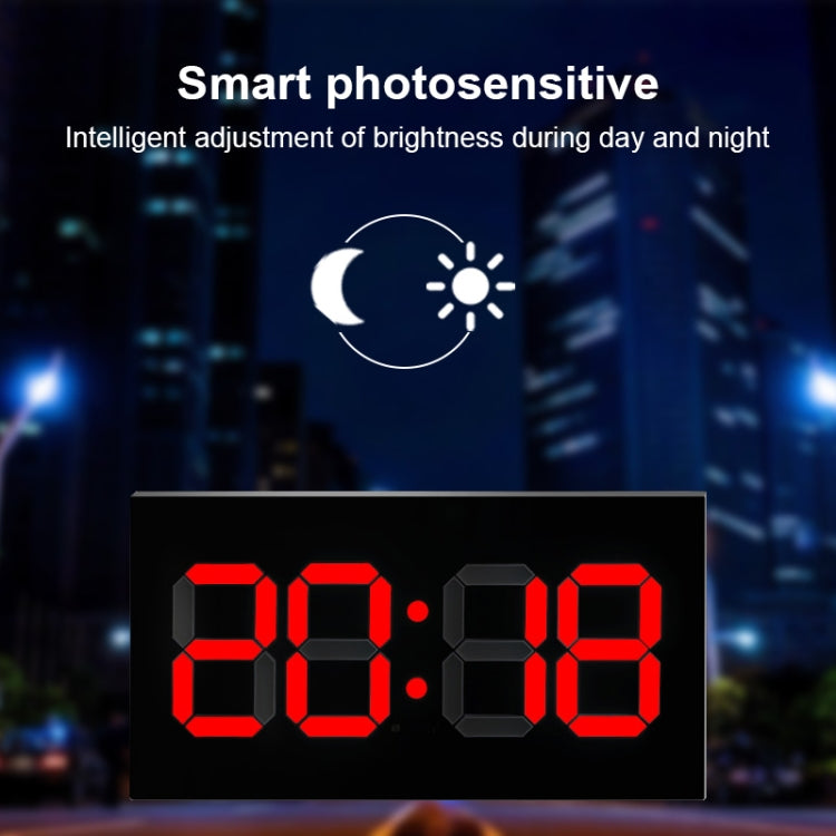 Creative Wall Clock Alarm Clock Simple Remote Control Perpetual Calendar Electronic Clock US Plug, Style:Single-sided Remote Control(White Font) - Wall Clock by PMc TechLife | Online Shopping South Africa | PMc TechLife | Buy Now Pay Later Mobicred