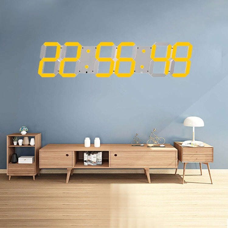 Multifunctional LED Wall Clock Creative Digital Clock, Style:Hollow Remote Control(Gold Font) - free shipping - PMc TechLife - Order now!