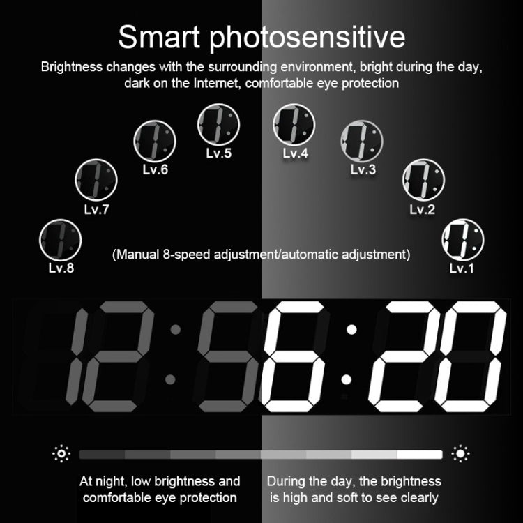 Multifunctional LED Wall Clock Creative Digital Clock, Style:Sealed Box Remote Control(White Font) - free shipping - PMc TechLife - Order now!