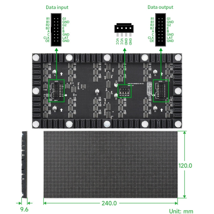 Waveshare Flexible RGB Full-color LED Matrix Panel, 2.5mm Pitch, 96x48 Pixels, Adjustable Brightness Bendable PCB - Other Accessories by Waveshare | Online Shopping South Africa | PMC Jewellery | Buy Now Pay Later Mobicred