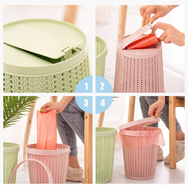 Household Removable Plastic Trash Bin Built-in Trash Bag Box(Pink) - Trash Bin & Bags by PMc TechLife | Online Shopping South Africa | PMc TechLife | Buy Now Pay Later Mobicred