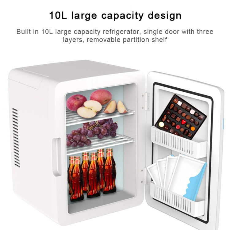 10L Mini Refrigerator Car Home Dual-use Small Dormitory Refrigerator, CN Plug(White Blue) - Refrigerators & Accessories by PMC Jewellery | Online Shopping South Africa | PMC Jewellery | Buy Now Pay Later Mobicred