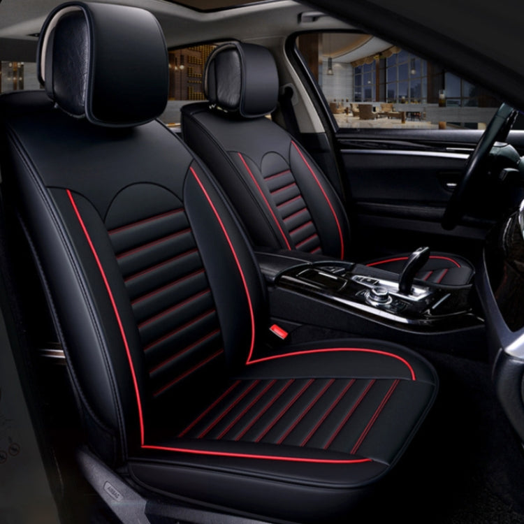 Universal PU Leather Car Seat Cover Black Red - Seat Accessories by PMC TechLife | Online Shopping South Africa | PMC TechLife | Buy Now Pay Later Mobicred