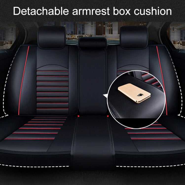 Universal PU Leather Car Seat Cover Black Red Deluxe - Seat Accessories by PMC TechLife | Online Shopping South Africa | PMC TechLife | Buy Now Pay Later Mobicred
