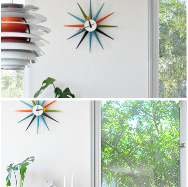 Simple Modern Sun Clock Creative Home Accessories Wall Clock(Red Pole) - Wall Clock by PMC TechLife | Online Shopping South Africa | PMC TechLife