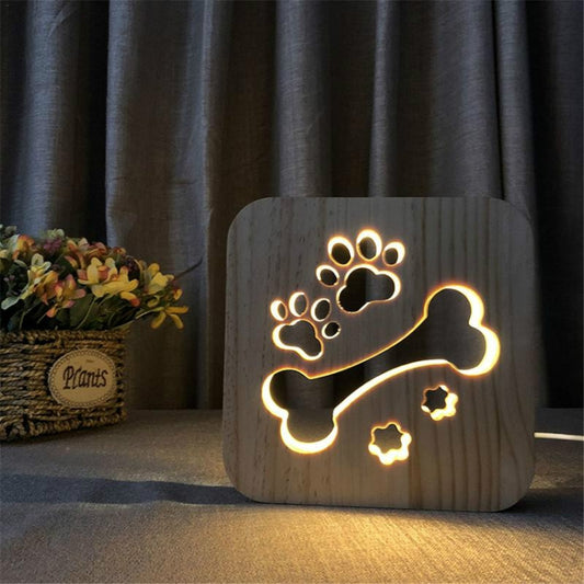 Creative Shape Wooden Night Lamp Bedroom Decoration Warm Light LED(Bones) - Novelty Lighting by PMC Jewellery | Online Shopping South Africa | PMC Jewellery | Buy Now Pay Later Mobicred