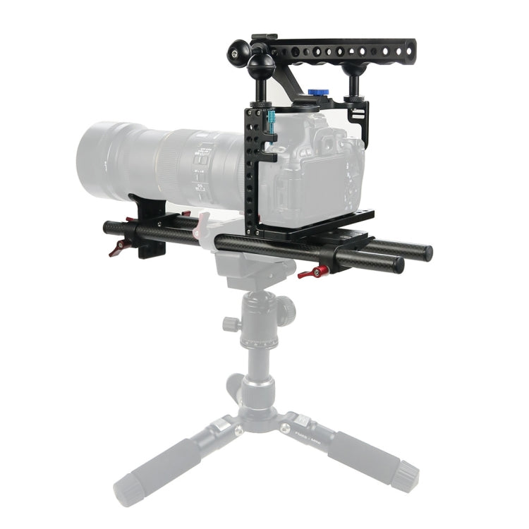 Camera Metal Video Cage Handle Stabilizer for Panasonic LUMIX GH3/GH4(Black) - Camera Cage by PMC TechLife | Online Shopping South Africa | PMC TechLife | Buy Now Pay Later Mobicred