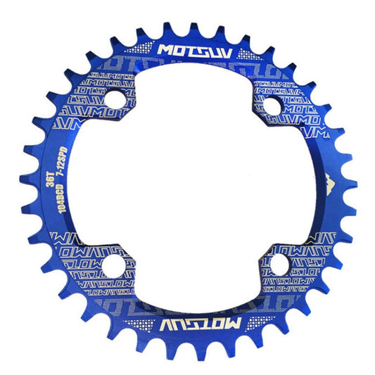 MOTSUV Narrow Wide Chainring MTB  Bicycle 104BCD Tooth Plate Parts(Blue) - Bicycle Brake Parts by MOTSUV | Online Shopping South Africa | PMC Jewellery | Buy Now Pay Later Mobicred