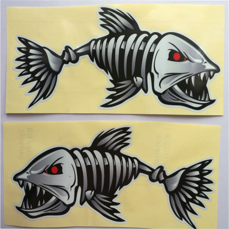 10 PCS Horror Skeleton Shark Fishing Daren Cover Scratch Reflective Waterproof Personality Body Sticker 25*13cm - Decorative Sticker by PMC Jewellery | Online Shopping South Africa | PMC Jewellery | Buy Now Pay Later Mobicred