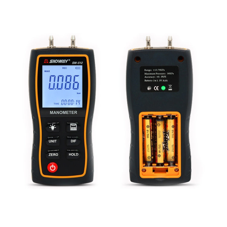 SNDWAY SW512 High Precision Digital Positive and Negative Differential Pressure Tester - Other Tester Tool by SNDWAY | Online Shopping South Africa | PMC Jewellery | Buy Now Pay Later Mobicred