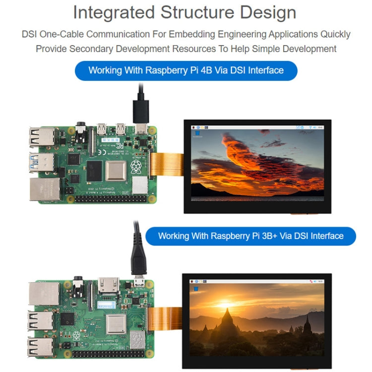 Waveshare 5 Inch DSI Display, 800 �� 480 Pixel, IPS Display Panel, Style:No Touch - LCD & LED Display Module by Waveshare | Online Shopping South Africa | PMC TechLife | Buy Now Pay Later Mobicred