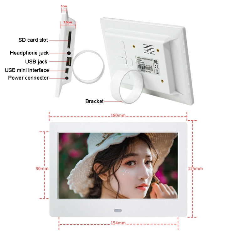 DPF-706 7 inch Digital Photo Frame LED Wall Mounted Advertising Machine, Plug:US Plug(Black) - 1.5-7.0 inch by PMC Jewellery | Online Shopping South Africa | PMC Jewellery | Buy Now Pay Later Mobicred