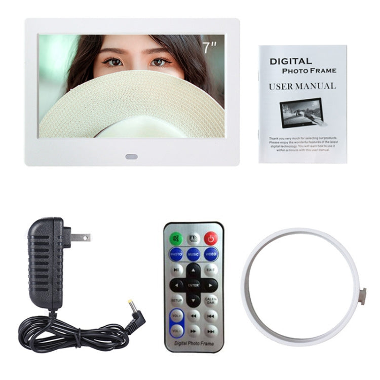 DPF-706 7 inch Digital Photo Frame LED Wall Mounted Advertising Machine, Plug:EU Plug(White) - 1.5-7.0 inch by PMC Jewellery | Online Shopping South Africa | PMC Jewellery