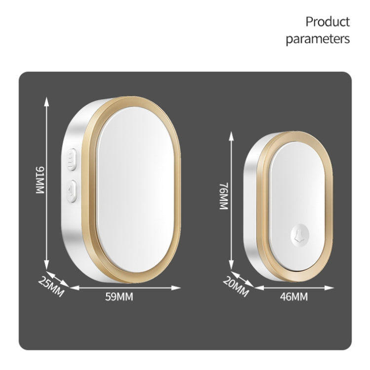 CACAZI A99 Home Smart Remote Control Doorbell Elderly Pager, Style:UK Plug(Black Gold) - Wireless Doorbell by CACAZI | Online Shopping South Africa | PMC Jewellery