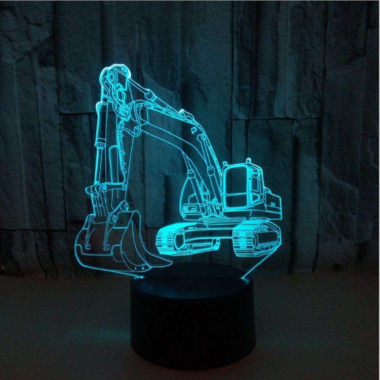 3W Excavator 3D Light Colorful Touch Control Light Creative Small Table Lamp with Crack Base, Style:Touch Switch + Remote Control - Novelty Lighting by PMC TechLife | Online Shopping South Africa | PMC TechLife | Buy Now Pay Later Mobicred