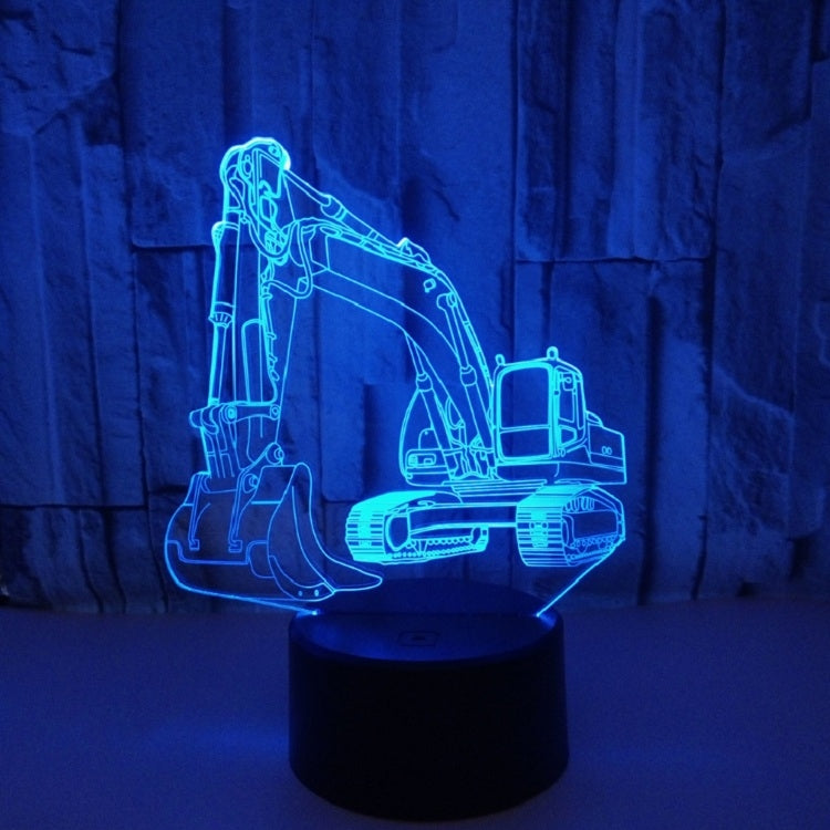 3W Excavator 3D Light Colorful Touch Control Light Creative Small Table Lamp with Crack Base, Style:Touch Switch + Remote Control - Novelty Lighting by PMC TechLife | Online Shopping South Africa | PMC TechLife | Buy Now Pay Later Mobicred