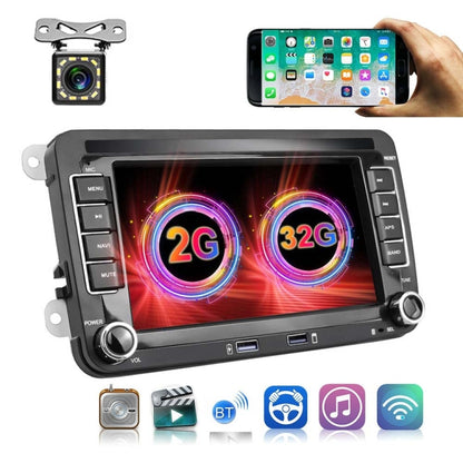 For Volkswagen Q3300KT 7-inch 2+32G Car Multimedia Player Navigation Bluetooth Reversing Integrated Machine Android 10.0, Style:Standard+12Lights Camera - Car MP3 & MP4 & MP5 by PMC Jewellery | Online Shopping South Africa | PMC Jewellery | Buy Now Pay Later Mobicred