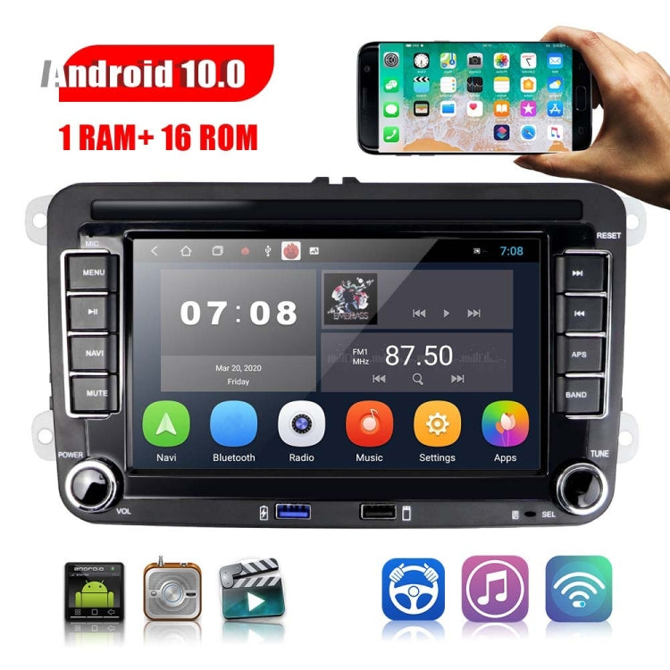 For Volkswagen Q3300KT 7-inch 2+32G Car Multimedia Player Navigation Bluetooth Reversing Integrated Machine Android 10.0, Style:Standard+12Lights Camera - Car MP3 & MP4 & MP5 by PMC Jewellery | Online Shopping South Africa | PMC Jewellery | Buy Now Pay Later Mobicred