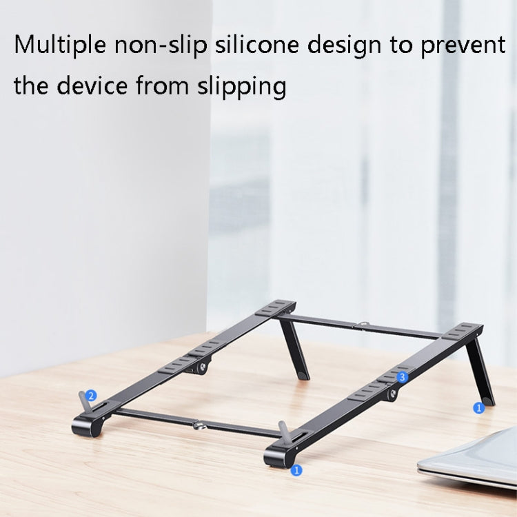 Oatsbasf 03040 Metal Mini Notebook Stand Aluminum Alloy Computer Cooling Folding Bracket(Grey) - Laptop Stand by Oatsbasf | Online Shopping South Africa | PMC Jewellery | Buy Now Pay Later Mobicred