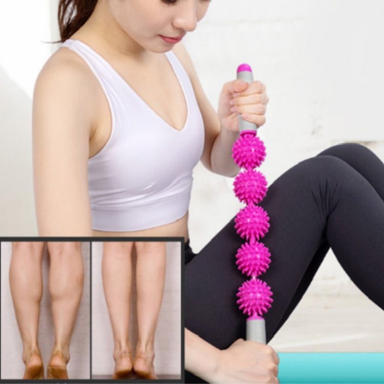 5 Ball Muscle Massage Relax Hedgehog Ball Yoga Stick Roller Stick(Blue) - Yoga Blocks by PMC Jewellery | Online Shopping South Africa | PMC Jewellery