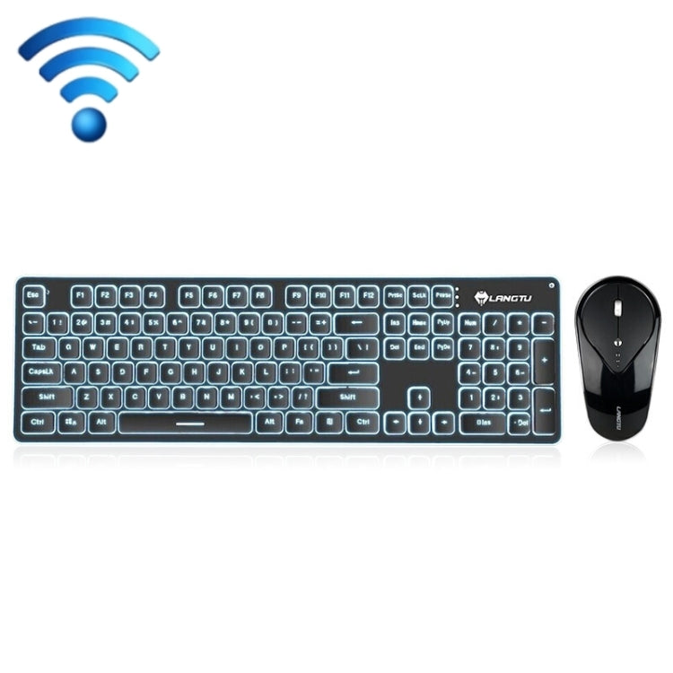 LANGTU LT600 Silent Office Punk Keycap Wireless Keyboard Mouse Set(Black) - Wireless Keyboard by LANGTU | Online Shopping South Africa | PMC Jewellery | Buy Now Pay Later Mobicred