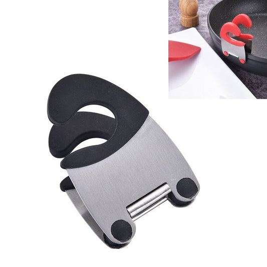 Stainless Steel Plastic Pan Edge Clamp Anti-Scald Rubber Bracket Kitchen Gadgets(Black) - Food Clips & Clips by PMC Jewellery | Online Shopping South Africa | PMC Jewellery | Buy Now Pay Later Mobicred