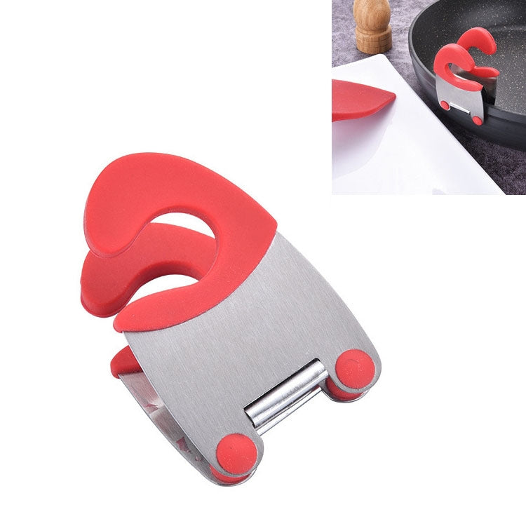 Stainless Steel Plastic Pan Edge Clamp Anti-Scald Rubber Bracket Kitchen Gadgets(Red) - Food Clips & Clips by PMC Jewellery | Online Shopping South Africa | PMC Jewellery | Buy Now Pay Later Mobicred