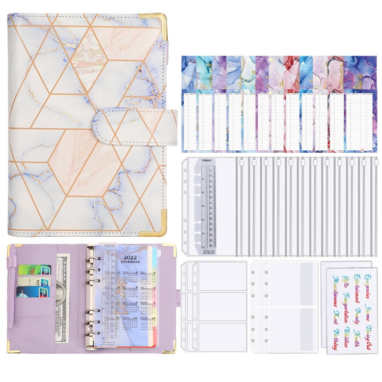 A6 Loose-leaf Notebook Budget Book Marbled Handbook,Style: Basic Model(Blue) - Notebooks by PMc TechLife | Online Shopping South Africa | PMc TechLife | Buy Now Pay Later Mobicred