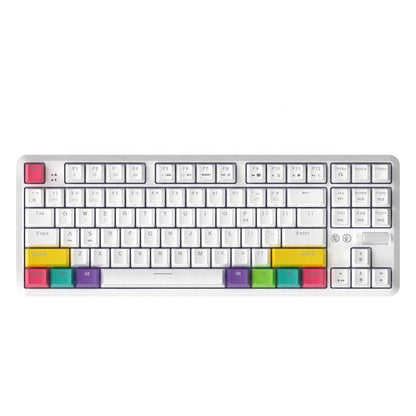 Ajazz K870T 87-keys Wired Bluetooth + Type-C Rechargeable Mechanical Keyboard  Mini RGB Backlit Keyboard, Cable Length: 1.6m(Red Shaft) - Wired Keyboard by Ajazz | Online Shopping South Africa | PMC Jewellery | Buy Now Pay Later Mobicred