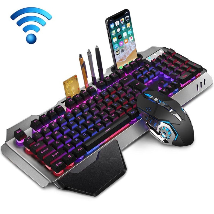 K680 Rechargeable Wireless Keyboard and Mouse Set(Black Mixed Color) - Wireless Keyboard by PMC Jewellery | Online Shopping South Africa | PMC Jewellery | Buy Now Pay Later Mobicred