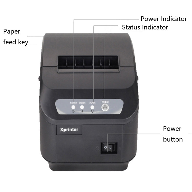 Xprinter XP-Q200II Thermal Small Receipt Printer Catering And Kitchen Receipt Printer 80mm Cutter, Interface Type:LAN Interface(UK Plug) - Printer by Xprinter | Online Shopping South Africa | PMC Jewellery | Buy Now Pay Later Mobicred