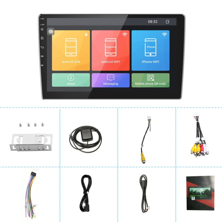 Universal Machine Android Smart Navigation Car Navigation DVD Reversing Video Integrated Machine, Size:10inch 2+16G, Specification:Standard+8 Lights Camera - Car DVD by PMC TechLife | Online Shopping South Africa | PMC TechLife | Buy Now Pay Later Mobicred