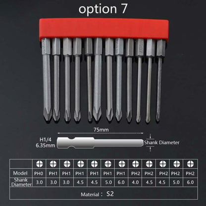 12 PCS / Set Screwdriver Bit With Magnetic S2 Alloy Steel Electric Screwdriver, Specification:7 - Drill & Drill Bits by PMC Jewellery | Online Shopping South Africa | PMC Jewellery | Buy Now Pay Later Mobicred