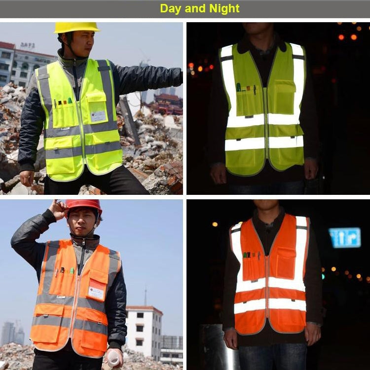 Multi-pockets Safety Vest Reflective Workwear Clothing, Size:XXL-Chest 130cm(Yellow) - Reflective Safety Clothing by PMC Jewellery | Online Shopping South Africa | PMC Jewellery | Buy Now Pay Later Mobicred