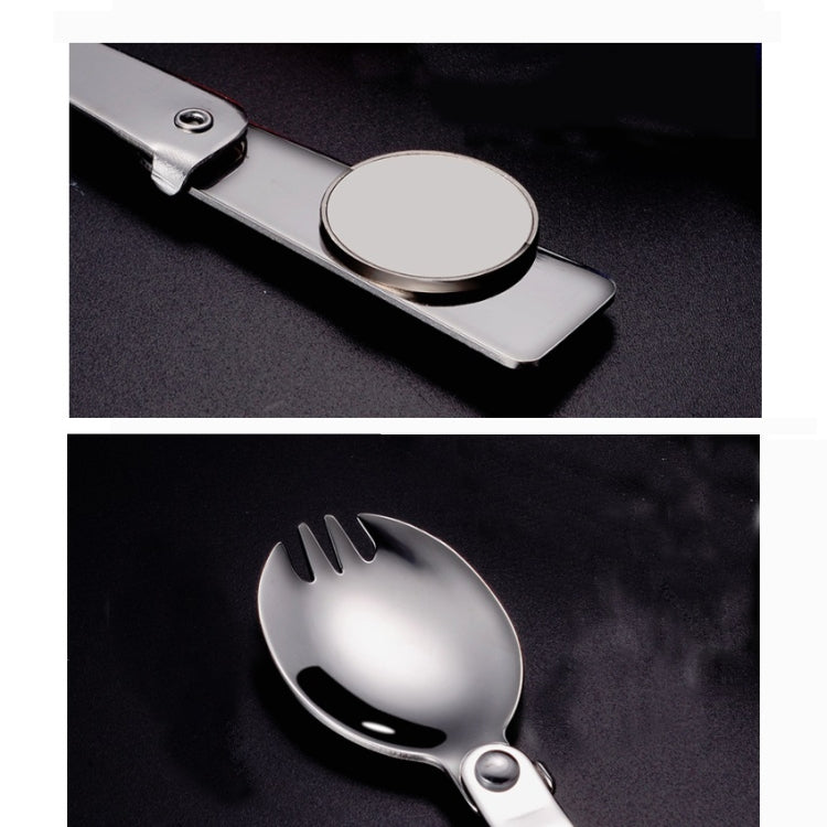 2PCS Stainless Steel Folding Fork Spoon Integrated Dual-use Picnic Portable Tableware, Random Color Delivery(Spoon) - Cookwares & Tablewares by PMC TechLife | Online Shopping South Africa | PMC TechLife