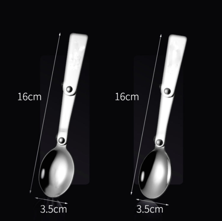 2PCS Stainless Steel Folding Fork Spoon Integrated Dual-use Picnic Portable Tableware, Random Color Delivery(Spoon) - Cookwares & Tablewares by PMC TechLife | Online Shopping South Africa | PMC TechLife