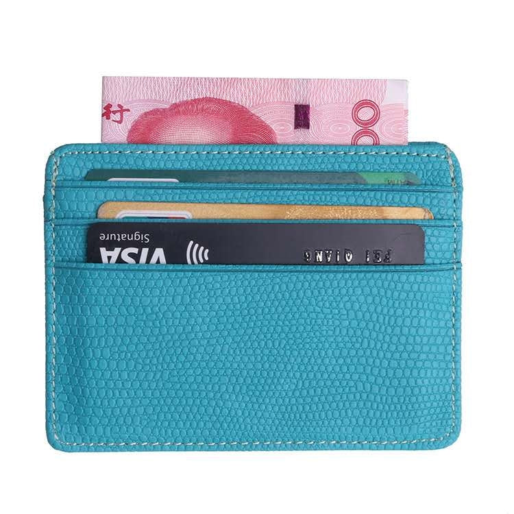 Lizard Pattern PU Leather Bank Card Set Card Package(Sky Blue) - Card & Passport Bags by PMC TechLife | Online Shopping South Africa | PMC TechLife | Buy Now Pay Later Mobicred