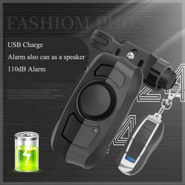 Bicycle Lock Anti-theft Anti-lost USB Charging Wireless Remote Control Vibration Alarm Detector Sensor - Bicycle Locks & Bicycle Pumps by PMC TechLife | Online Shopping South Africa | PMC TechLife | Buy Now Pay Later Mobicred