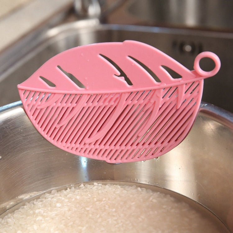 Leaf Shaped Rice Wash Gadget Noodles Beans Colanders Strainers Cleaning Tool, Size:10.5x14.5cm(Pink) - Cleaning Tools by PMC Jewellery | Online Shopping South Africa | PMC Jewellery | Buy Now Pay Later Mobicred