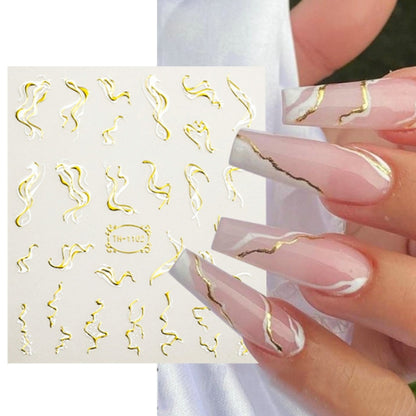 TH-1097 10pcs Frosted Transparent Back Adhesive Bronzing Smudged Nail Art Sticker - Nail Stickers by PMC Jewellery | Online Shopping South Africa | PMC Jewellery | Buy Now Pay Later Mobicred