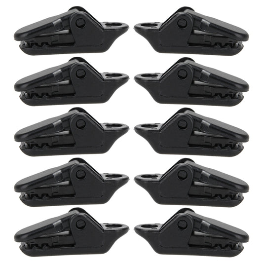 10pcs Tents Accessories Awning Wind Rope Clamp Plastic Clip Outdoor Camping Tent Alligator Cip Hook(Black) - Tents & Accessories by JD | Online Shopping South Africa | PMC Jewellery