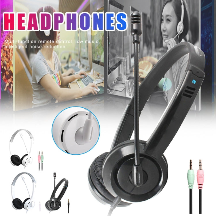 DANYIN DT326 Head-mounted Desktop Computer Children Learning Wire Headset with Microphone, Cable Length:1.8m, Style:3.5mm Two-hole(Black) - Multimedia Headset by Danyin | Online Shopping South Africa | PMC TechLife | Buy Now Pay Later Mobicred