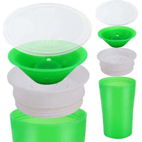 360 Degrees Rotated Baby Learning Drinking Cup With Double Handle Flip(Yellow) - Cups & Silicone Nipple by PMC TechLife | Online Shopping South Africa | PMC TechLife | Buy Now Pay Later Mobicred