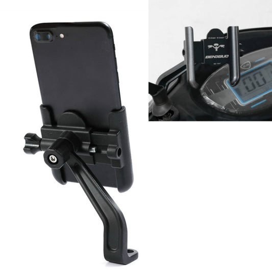 BENGGUO Bicycle Aluminum Alloy Mobile Phone Holder Electric Motorcycle Anti-Vibration Navigation Fixed Mobile Phone Holder Riding Equipment, Style:Rearview Mirror Installation(Black) - Holders by BENGGUO | Online Shopping South Africa | PMC Jewellery | Buy Now Pay Later Mobicred