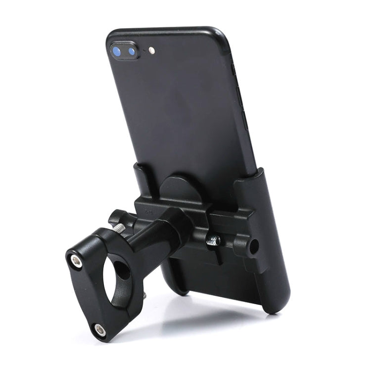 BENGGUO Bicycle Aluminum Alloy Mobile Phone Holder Electric Motorcycle Anti-Vibration Navigation Fixed Mobile Phone Holder Riding Equipment, Style:Handlebar Installation(Black) - Holders by BENGGUO | Online Shopping South Africa | PMC Jewellery | Buy Now Pay Later Mobicred