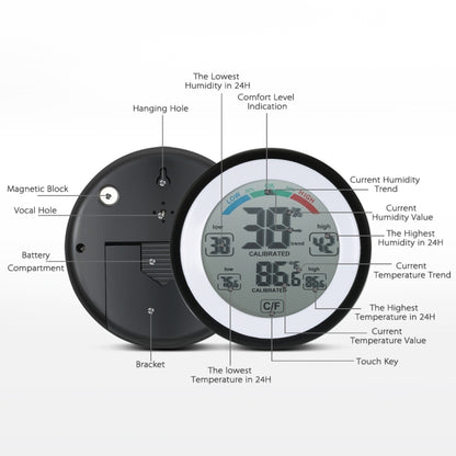 TS-S93 Multifunctional Digital Thermometer Hygrometer Temperature Humidity Meter, Value Trend Display C/Funit - Indoor Thermometer by PMC Jewellery | Online Shopping South Africa | PMC Jewellery