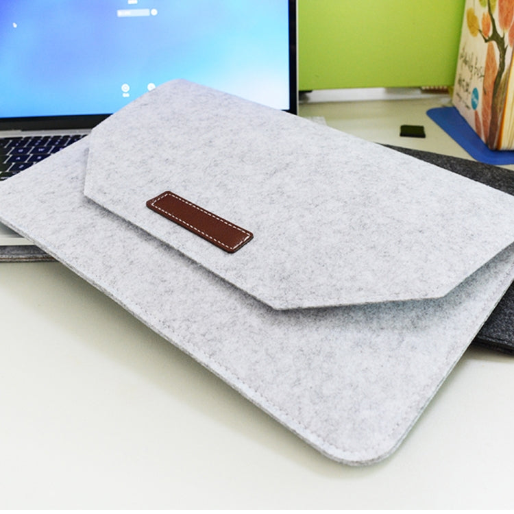 Portable Air Permeable Felt Sleeve Bag for MacBook Laptop, with Power Storage Bag, Size:15 inch(Grey) - Protective Bags by PMC Jewellery | Online Shopping South Africa | PMC Jewellery | Buy Now Pay Later Mobicred