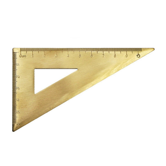 Brass Retro Drawing Ruler Measuring Tools, Model: 0-10cm Right Angle Triangle Ruler - Rulers by PMC Jewellery | Online Shopping South Africa | PMC Jewellery